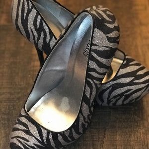 Glitter Zebra Heels